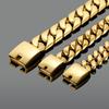 European & American Hot-Selling 32mm Thick Cuban Chain Bracelet Set - Bold Gold Titanium Steel Design