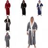 Cozy Long Sleeve Hooded Bathrobe For Autumn And Winter Homewear In Multiple Colors