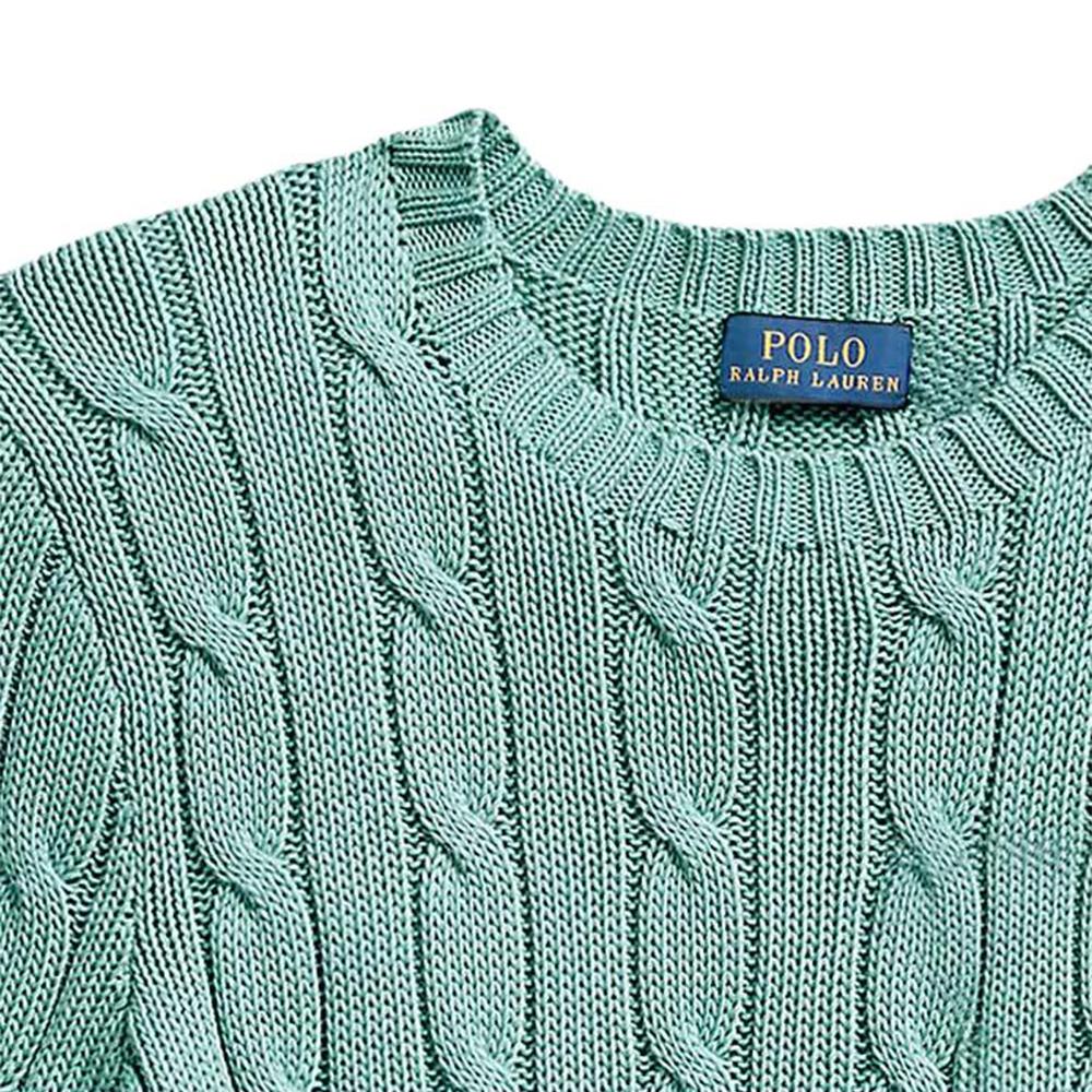 Polo Ralph Lauren Solid Color Cotton Crew Neck Logo Embroidered Short Sleeve Knit Top Women Tops Light-Green 211910987-015