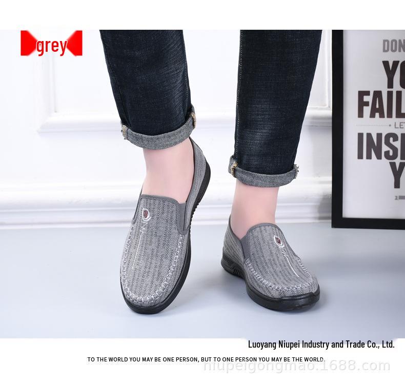 Men s Lightweight Breathable Cloth Shoes - Slip-on, Non-slip, Soft Sole Casual Work Footwear 41