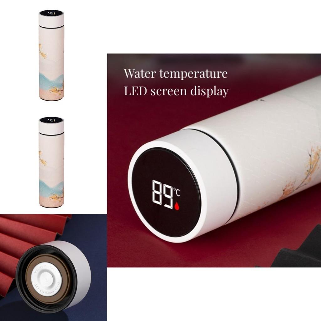 Kreative LED-Anzeige Temperatur Edelstahl Vakuumflasche 500ml