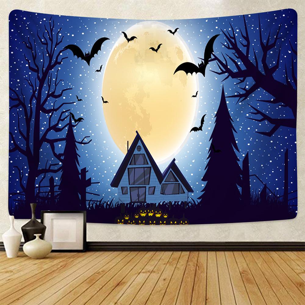 Halloween decoration, hanging curtains for home decoration, background fabric for the room, bedhead wall hanging fabric tapestry