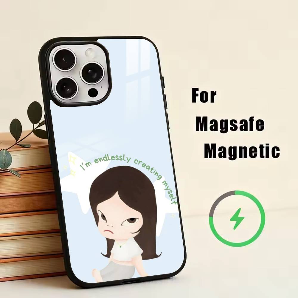 

Art Toy Y-Yoshitomo -N-Nara Phone Case For iPhone17,16,15,14,13,12,11 Plus,Pro Magnetic For Magsafe Wireless Charging iPhone12PRO