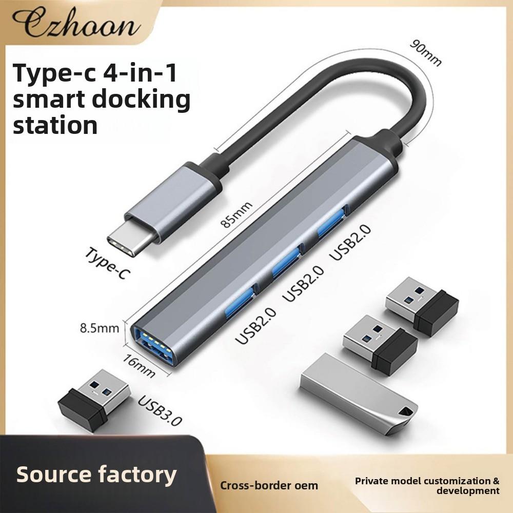 Type C Aluminum Alloy USB 3 0 Hub with Switch Laptop Docking Station Multi Port Expander for MacBook PC Accessories