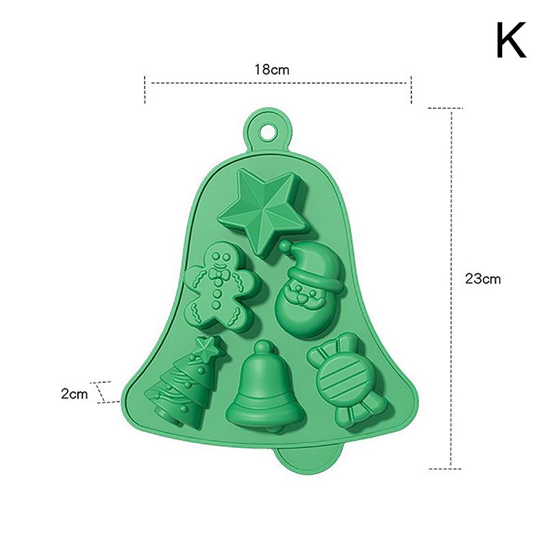 Chocolate Mold Christmas Crutch Silicone Festive Bakeware Diy Candy Fudge Ice Jelly Cake Decor Bakeware Mold