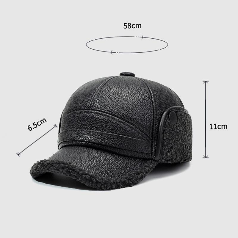 Dad Baseball Cap Middle-Aged Leather Cap Autumn Winter Men Baseball Cap