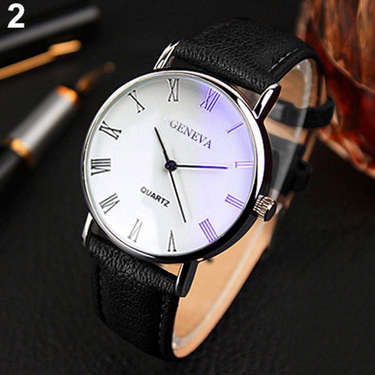 Men's Leather Belt Watch with Roman Numeral Dial – Stylish Business Quartz