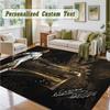 Crystal Velvet Square Rug Custom NameCristiano Ronaldo Pattern Non Slip Home Floor Decor Rug