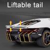 1/32 Scale Lambo LP770-4 Diecast Car Model, Alloy Pull Back Vehicle Toy with Sound and Light, 3 Open Doors, Gift for Kids Toddlers Boys Girls