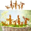 Metal Animal Yard Decors Garden Art Rust Animals for Outside Decorations Outdoor Decorative Stake Lawn Accessory