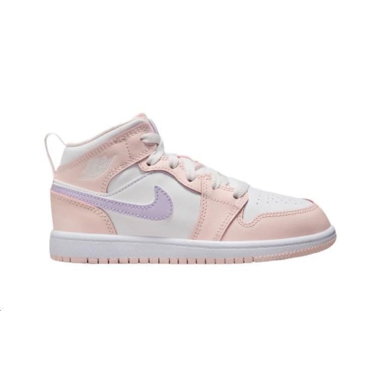Air Jordan 1 Mid PS Pink Wash Kids Sneakers White Violet-Frost FD8781-601