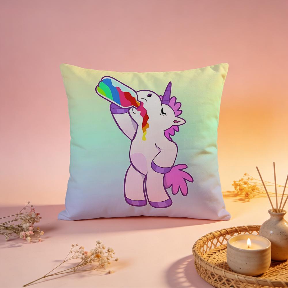 Magical Unicorn Fantasy Cushion Cover Comfortable Durable Pillow Cover MultiScene for Home Office Car Sofa