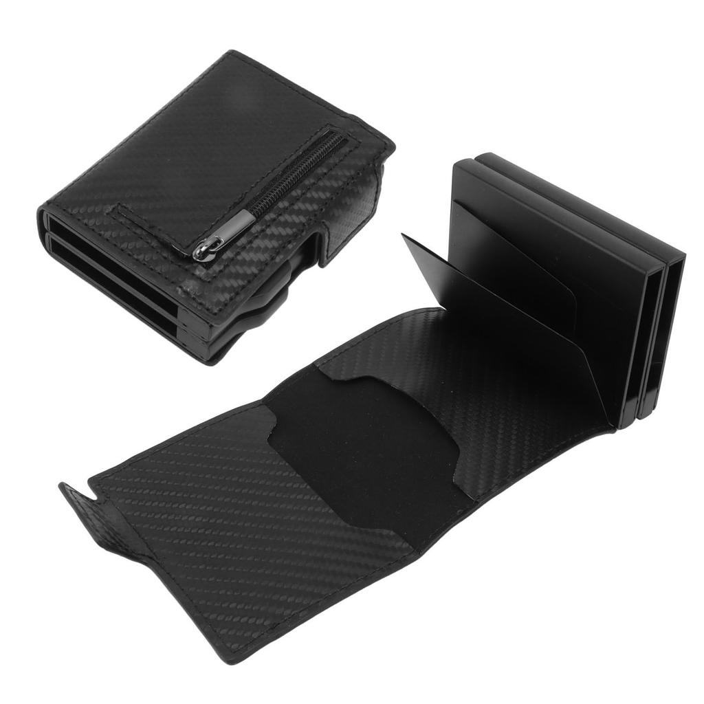 Anti Theft Wallet Aluminum Alloy PU Leather Multifunctional Slim Card Holder Bag with Slot for IOS