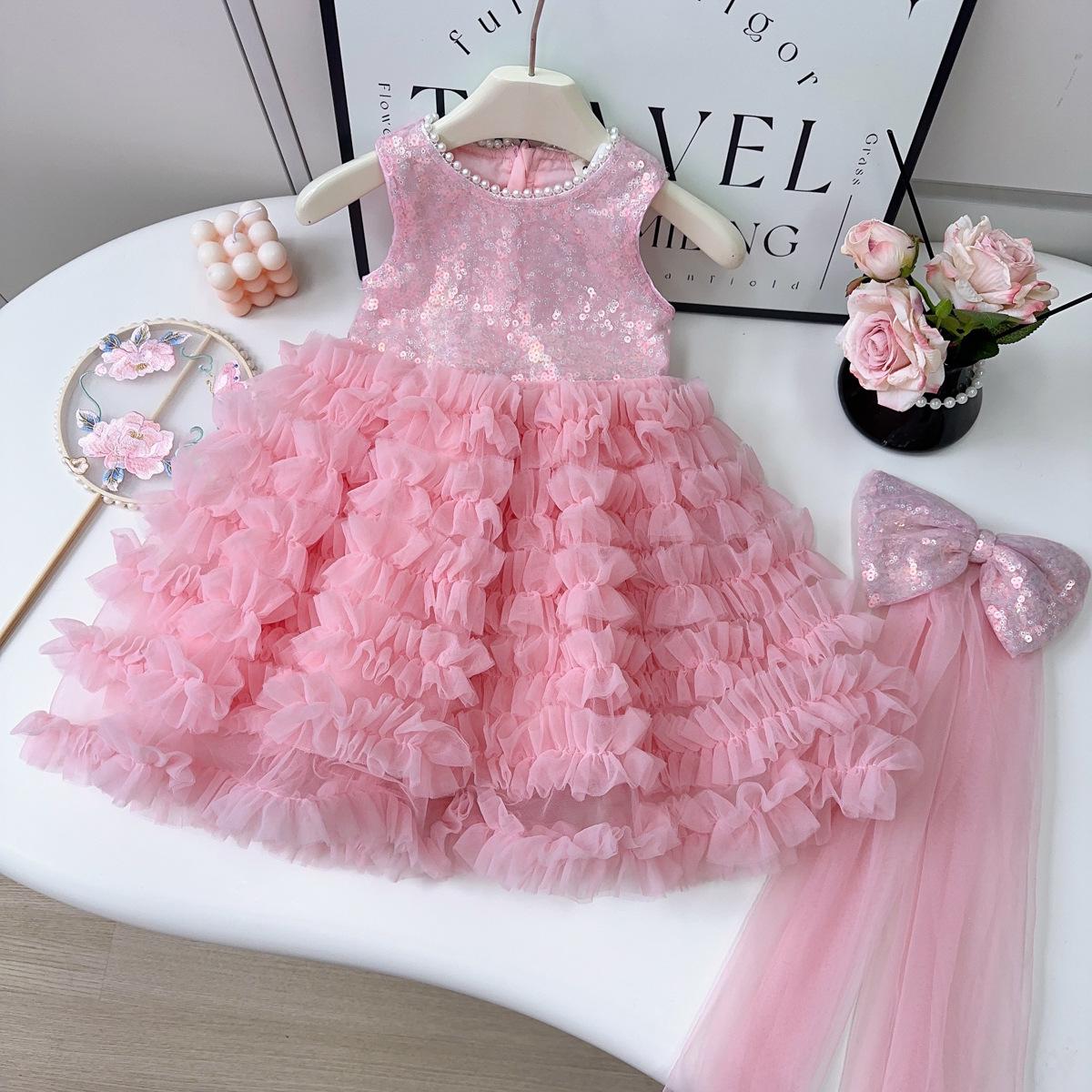 

Summer Sequin Princess Dress with Hair Accessories for Girls - EXB036 Size 90
