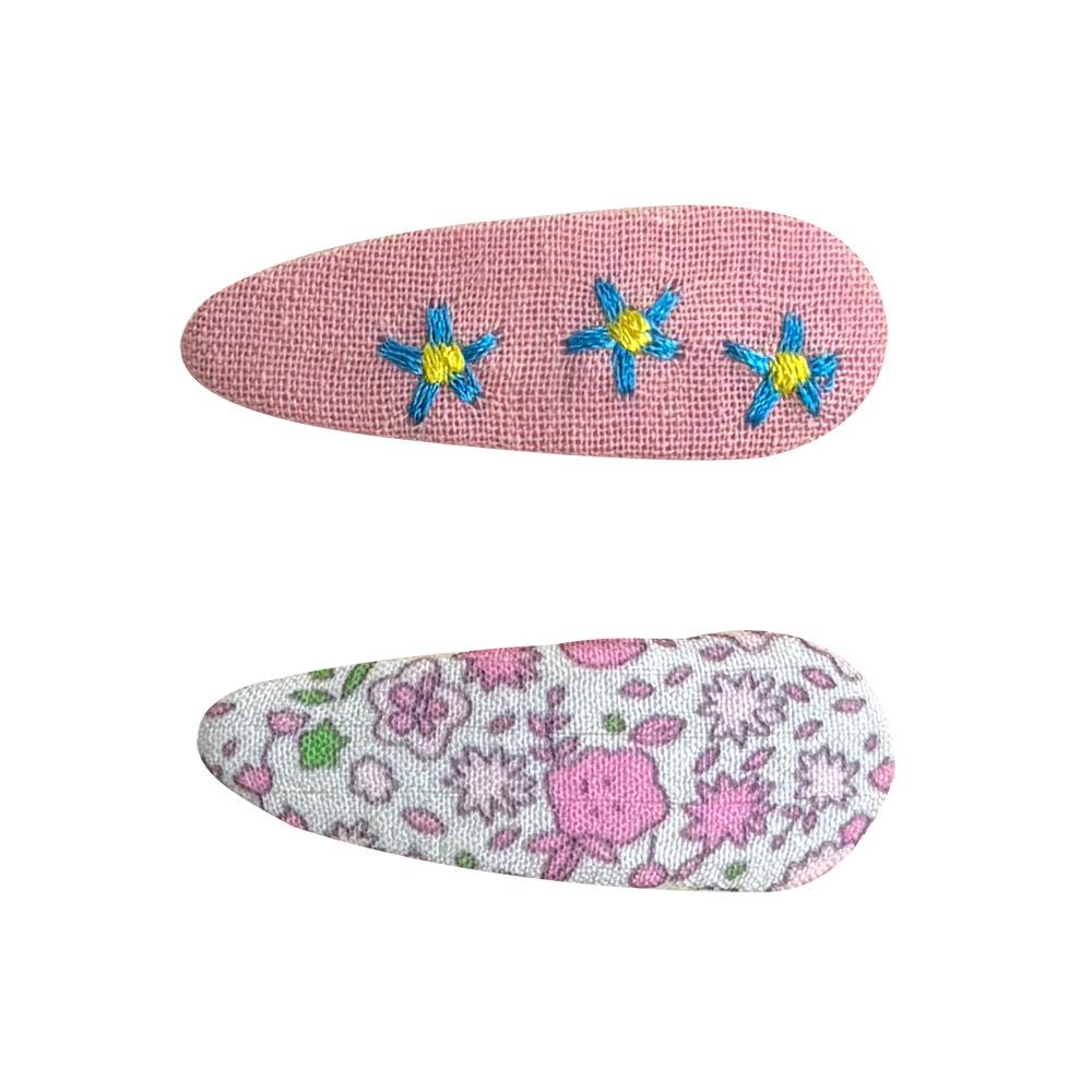 Haarspange mit gestickten Blumen im koreanischen Stil für Mädchen