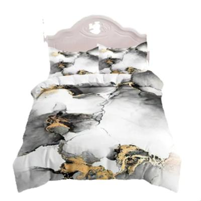 Luxury Black Marble Bedding Set 3D Duvet Cover Set Single Double Twin Full Size Teens Adults Bedclothes Soft Polyester Bed Linen