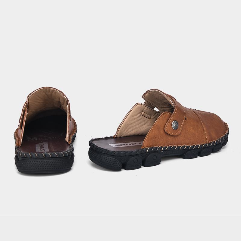 Summer Men's Leather Sandals Slippers Beach Sandals Outdoor Rubber Flip Flops Men Water Trekking Sandals