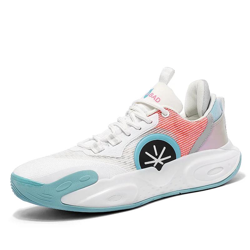 

Breathable real combat basketball shoes men 2024 new low-help cushioned wear-resistant professional sports shoes with sound 45