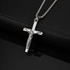 Stainless Steel Jesus Cross Pendant Necklace Fashion Gold Silver Color Christian Necklace Religion Prayer Faith Jewelry for Men