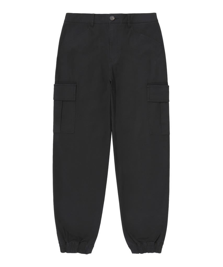 Syupeodeulai Label Cargo Jogger Pants Black Sdmlwap61Blk
