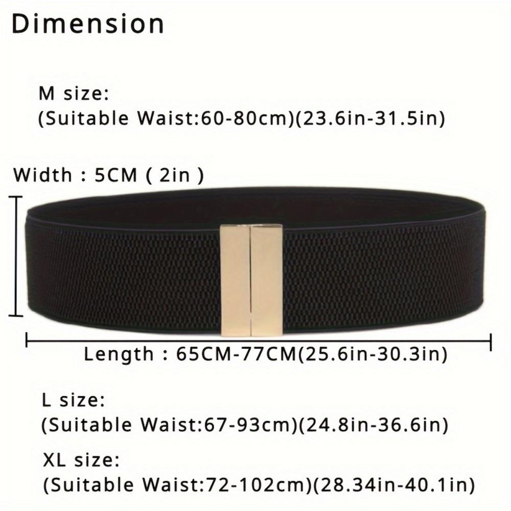 Damen Breiter Elastischer Gürtel mit Metallschnalle - Verstellbarer Einziehbarer Kleidergürtel, Geeignet für Hochzeiten, Partys, Plus Size Gürtel, Damenkleidergürtel