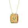 Brass Retro Necklace Real Gold Plated Waterproof 18K Gold Plated Necklace Multicolor Hypoallergenic Ethnic Necklace For Women