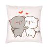 Cool Kawaii Mochi Cat Peach And Goma Hug Square Throw Pillow Cover Home Decorative 3D Double Side Printing Cushion Cover for Car