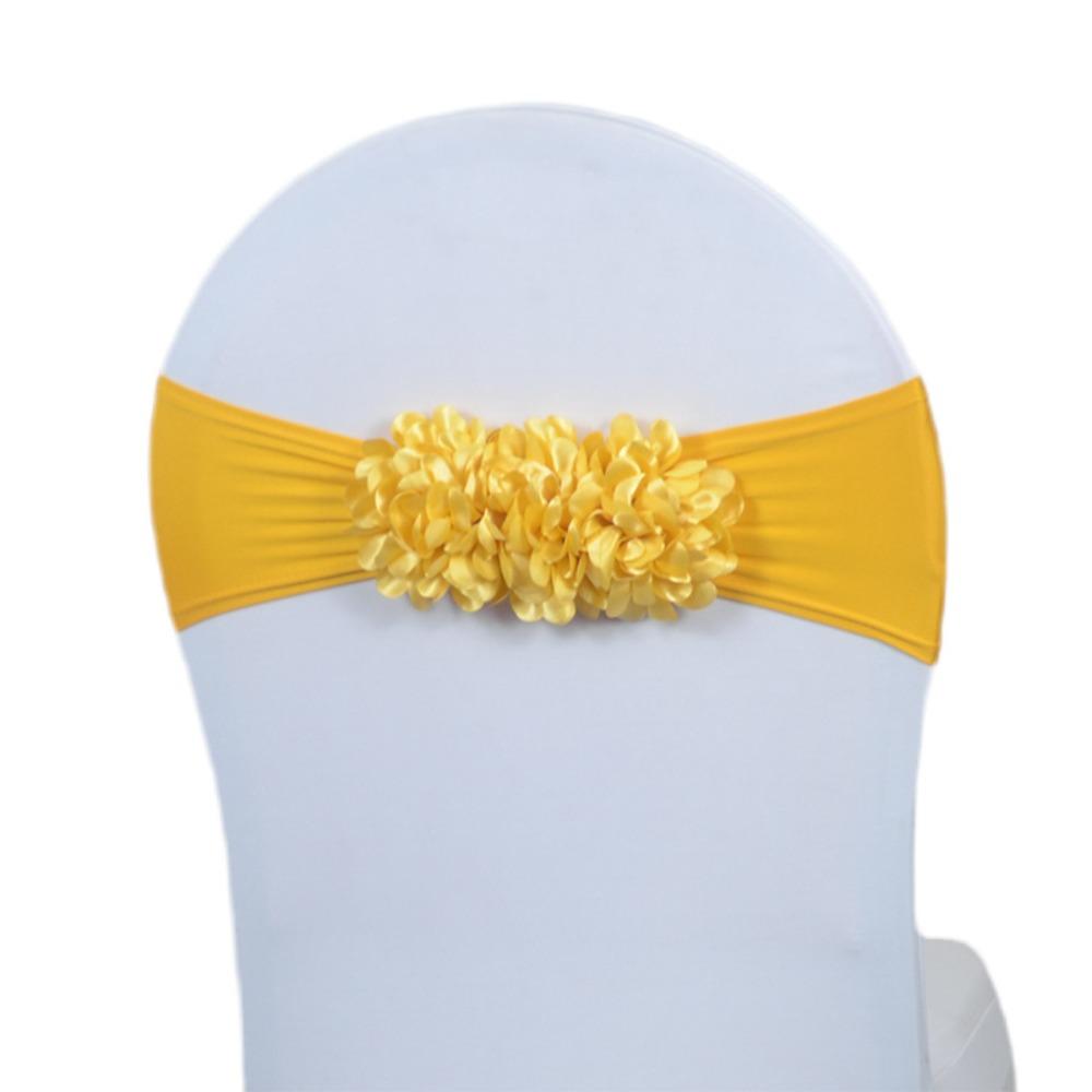 Back Elastic Sash Wedding Chair Covers Slipcover Design Banquet Chair Decor Hotel Dining жёлтый