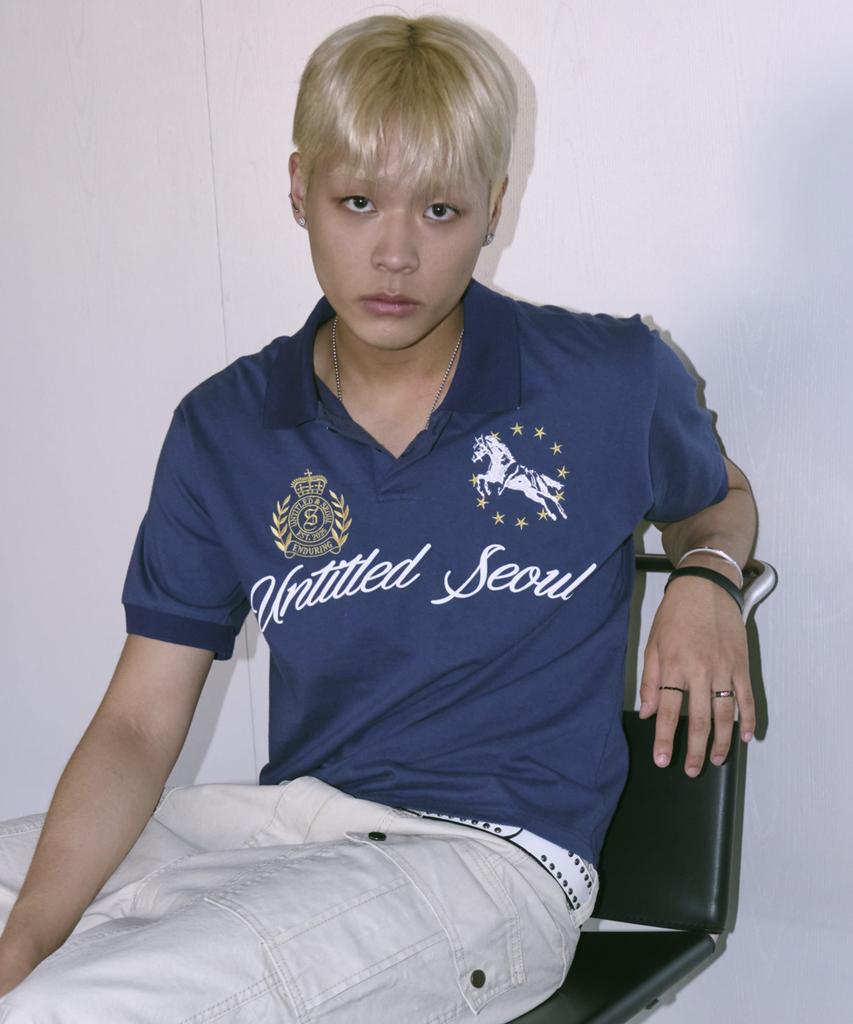 Eontaiteulseoul Untitled Crest Polo Crop Short Sleeve Navy