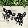 Black Metal Cow Wall Decor Rustic Kitchen Cafe Farmhouse Hanging Art