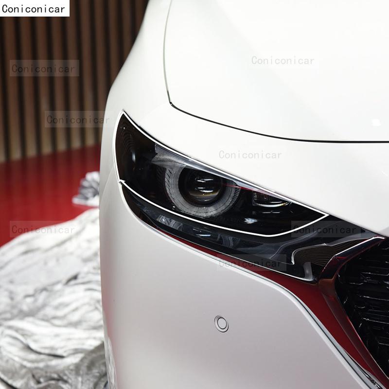 For MAZDA 3 2019-2025 Car Headlight Transparent TPU Protective Cover Film Front Light Tint Change Color Sticker