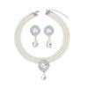 Elegant Luxurious Pearl Bridal Jewelry Set: Necklace & Earrings for Women - French Formal Wedding Style