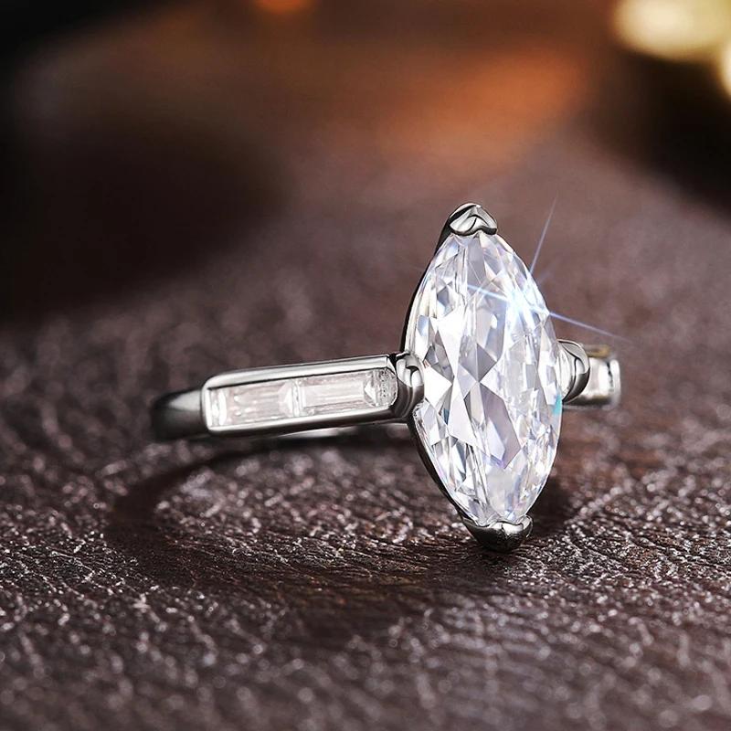Huitan Trendy Marquise Cubic Zirconia Rings for Women Zinc Alloy Color Wedding Engagement Promise Rings Elegant Luxury Lady Zircon