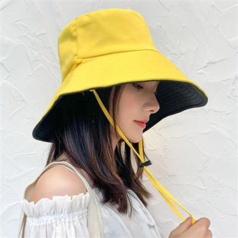 

Sunscreen Hat Women s Spring and Summer Models Korean Students Wear Fisherman Hat on Both Sides Foldable Ladies Outdoor Big Brimmed Sun Hat 55-59cm