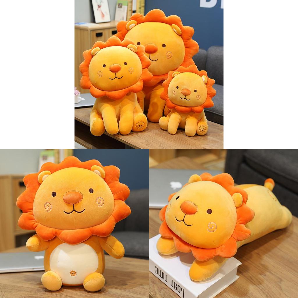 Plush Lion Toy For Girls With Pp Cotton Filling Kids Bed Decor
