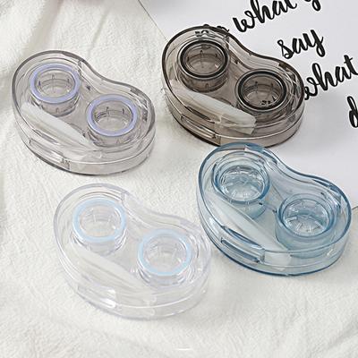 Scatola per Lenti a Contatto Cosmetiche di Alta Gamma Trasparente Visibile Stile Freddo Semplice Portatile Scatola per Lenti a Contatto con Pinzette Bastoncino per Inserimento