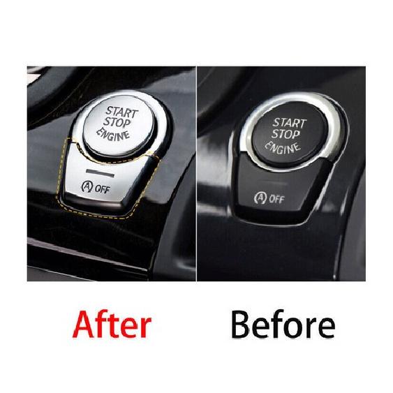 Fit For BMW 7 Series 2009-2015 Matte Silver One-Click Startup Switch Frame Cover