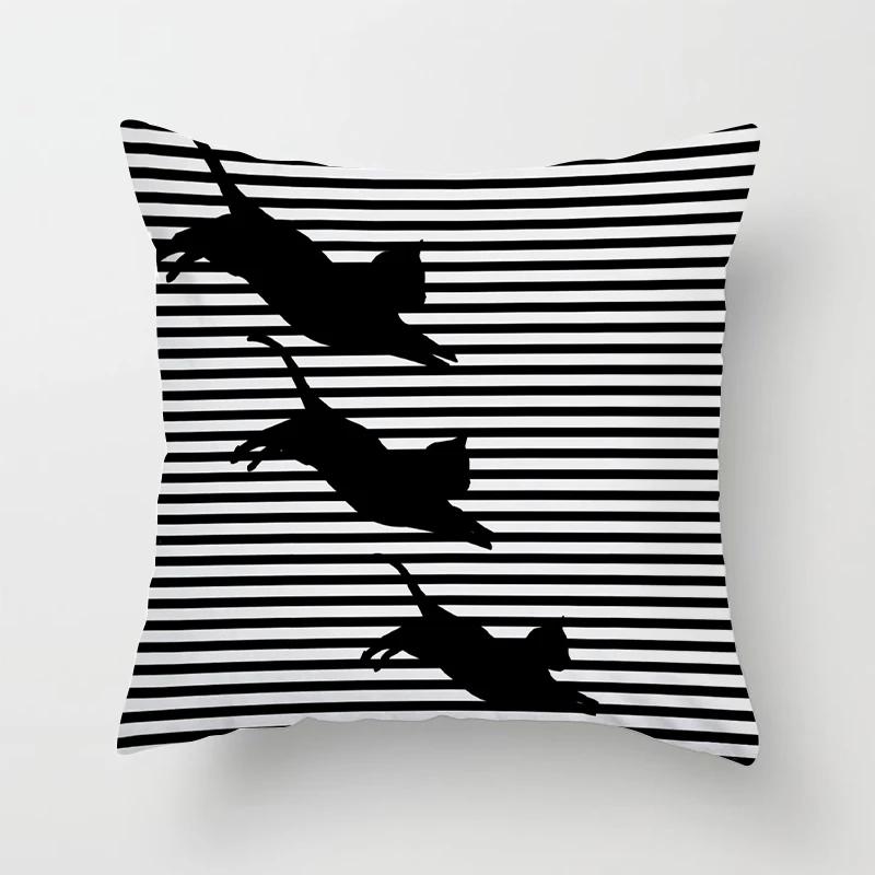 Lustig Niedlich Schwarzer Liebhaber Katze Kissenbezug Kissen Polyester Sofa Auto Wohnzimmer Schlafzimmer Heimdeko