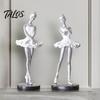 Counterweighted Base Figurine Ballet Dancer Figurine, Ballerina Statue with Stable Round Base, Resin Literary Home Decoration Figurines, Elegant