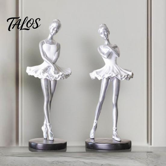 Counterweighted Base Figurine Ballet Dancer Figurine, Ballerina Statue with Stable Round Base, Resin Literary Home Decoration Figurines, Elegant