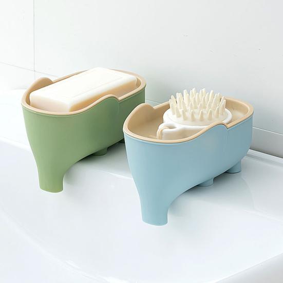 Soap Holder Non-Slip Design Easy To Clean Double Layer Versatile Soap Dish with Drain Holes Bathroom Decoration