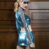 New Cool Girl Sexy Two Pieces Roleplay Police Uniform Adult Lady Halloween Party Cosplay Cheerleading Costumes Night Club Dress