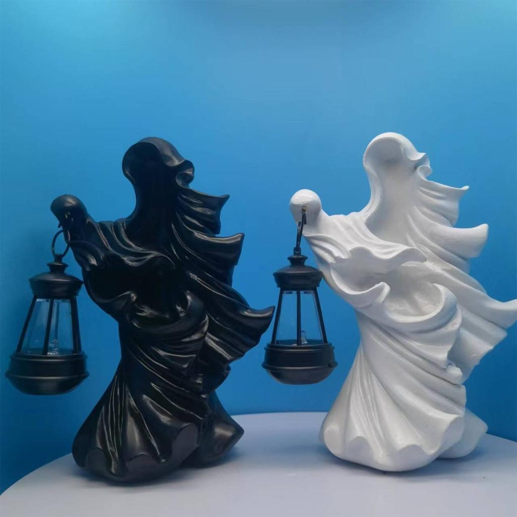 Faceless Carving Lamp Witch Decoration Resin Carving Decoration Lamp Garden Decoration Lamp