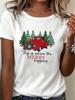 (Asian Size) Tee Top Print New Year trend lovely Clothing T Shirt Women Fashion Christmas Festival Female Woman Short Sleeve Graphic T-shirts