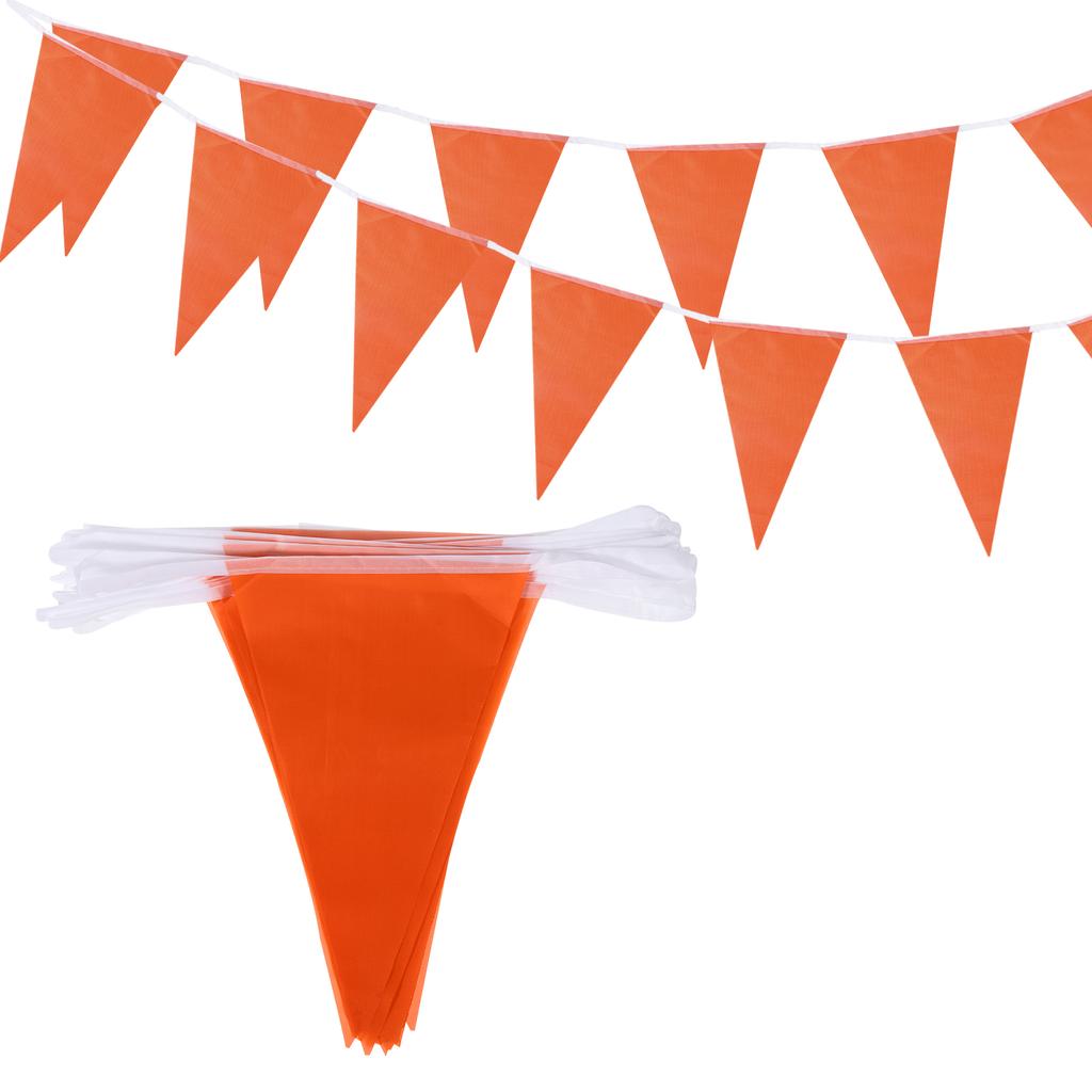 1/2 Pcs Pennant Banner Flags String Triangle Hanging Triangle Bunting Flags for Wedding Birthday Party Decorations 100 Ft Orange