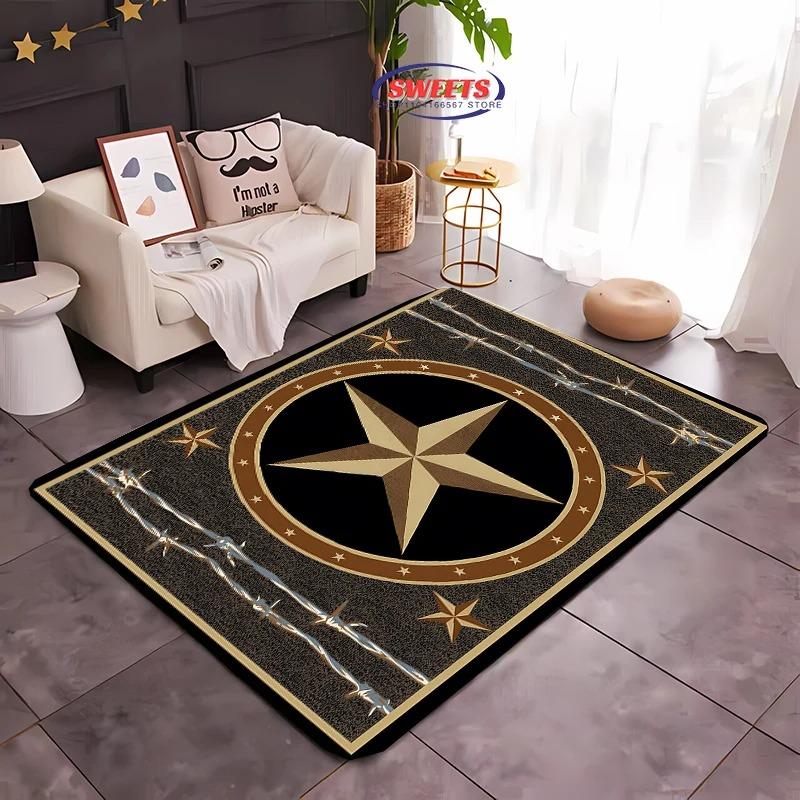 Vintage Star Carpet Mat Rug Home Decoration Classic Geometric Pattern Living Room Floor Mat Rugs for Bedroom Home Carpet