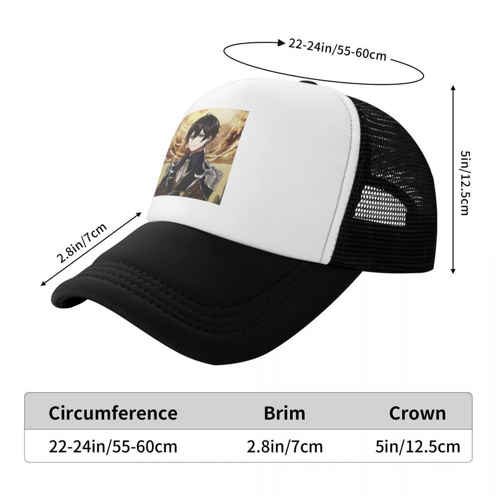 Classic Zhongli Genshin Impact Baseball Cap Women Unisex Adjustable Anime Game Trucker Hat Sports Snapback Hats Summer Caps