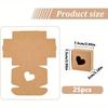 25pcs Kraft Paper Box with Hollow Out Heart Pattern Square Gift Packaging Box Candy Box Small Gift Box
