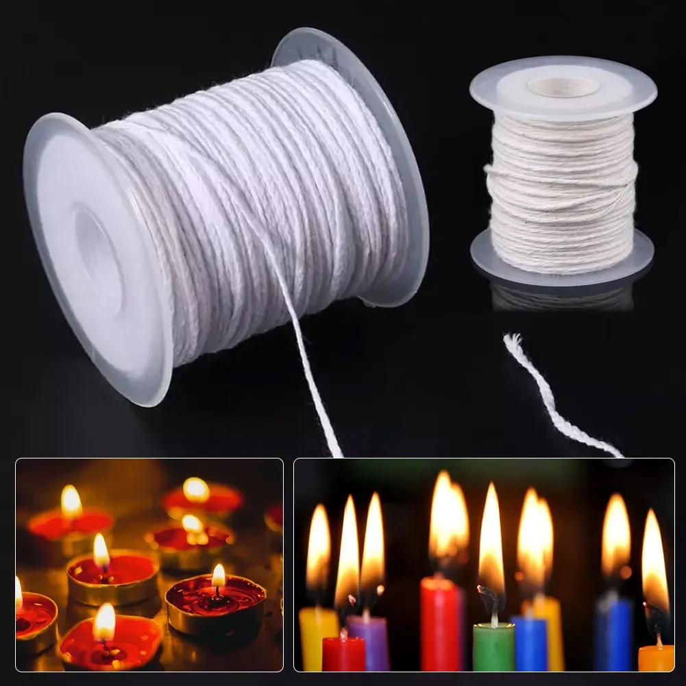 61 metri/rolă lumânare albă fitil lumânare din bumbac bobină cu fitil țesut DIY material de fabricare a lumânărilor ceară fără fum miez pur din bumbac