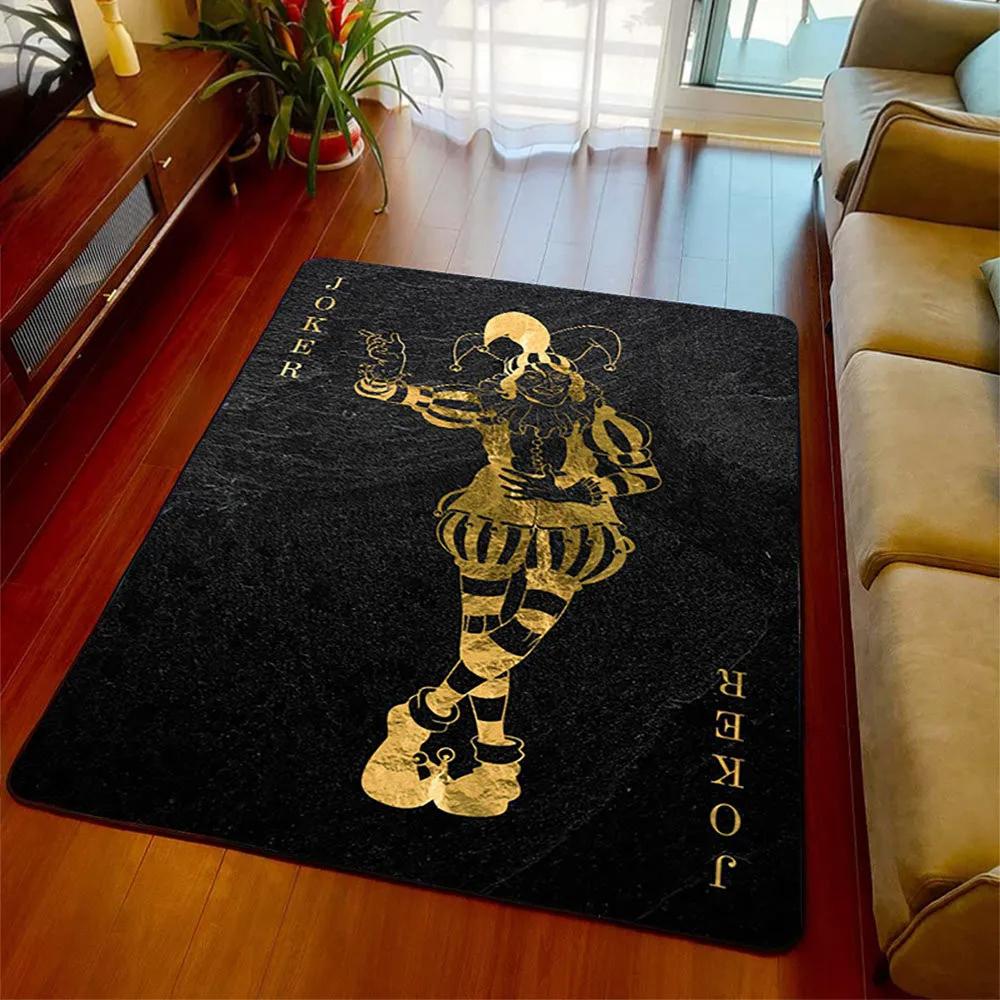 Moderne Malerei Pik Karte Poker Teppich Wohnzimmer Teppich Heimdeko Flur Fußmatte Rutschfest Küche Badezimmer Schlafzimmer Bodenmatte